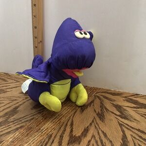 Dinosaur Purple Nylon 1992 Fisher Price Puffalump Plush PTERODACTYL Squeak Sound